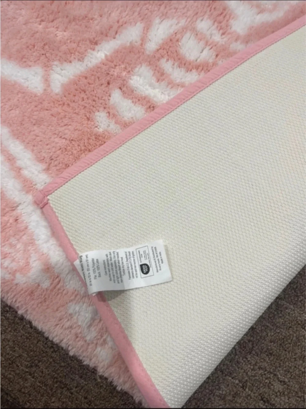 Plush Pink Skeleton Yoga Bath Mat 21x32